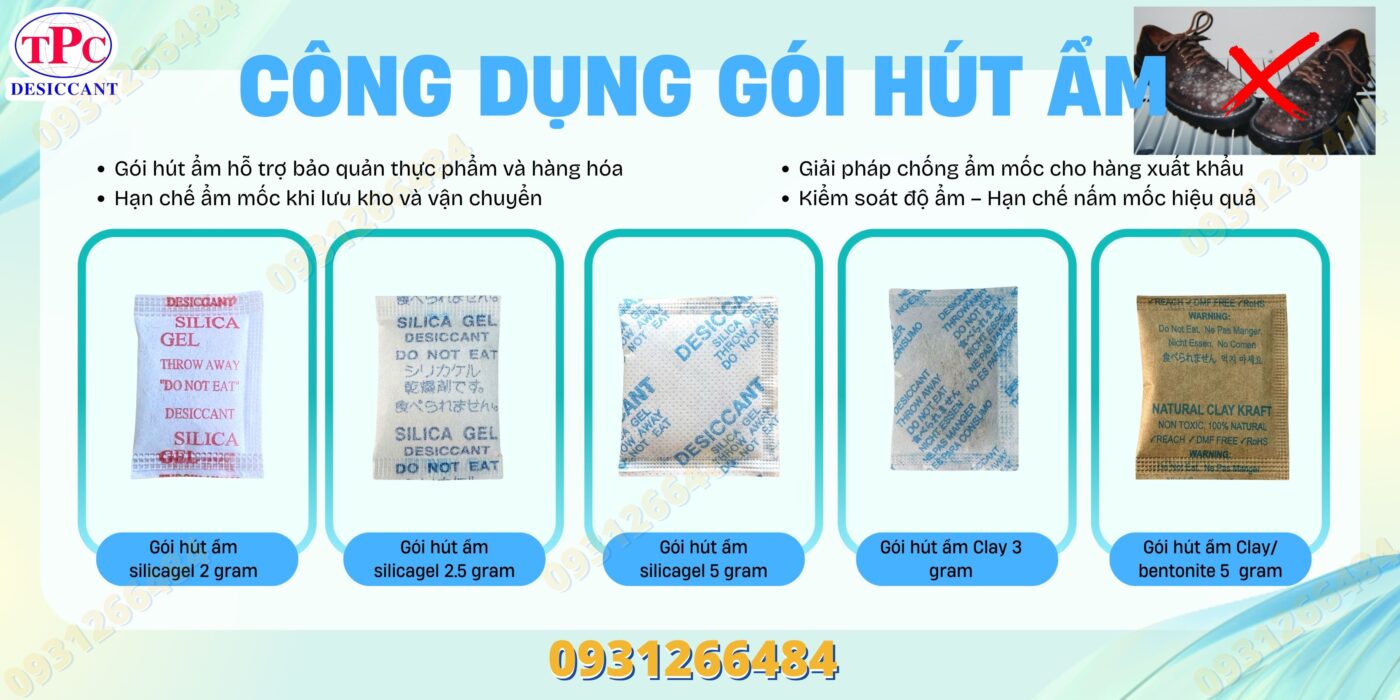 Công dụng gói hút ẩm trong chống ẩm mốc hàng hóa
