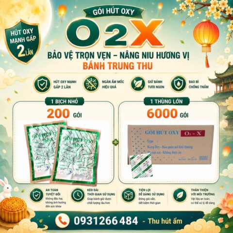Gói hút oxy O2X dùng cho bánh trung thu