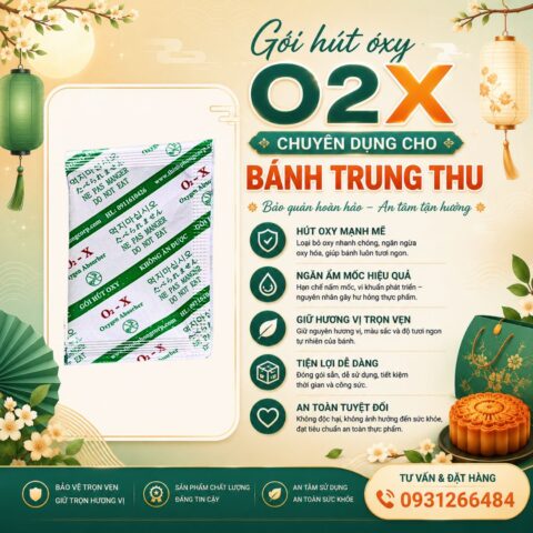 Gói hút oxy bảo quản bánh trung thu