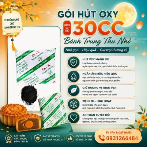 Gói hút oxy 30cc cho bánh dưới 150g